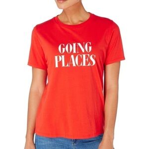 NWT Ban.do Red Going Places Short Sleeve Graphic T-Shirt